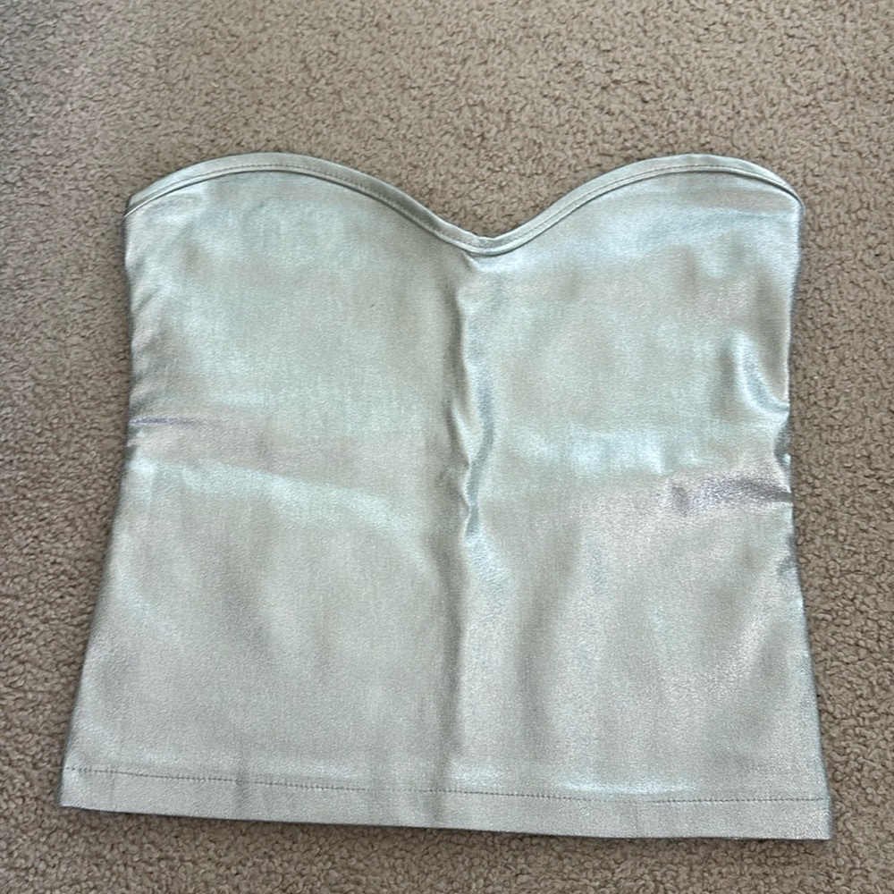 Glam silver sweetheart tank